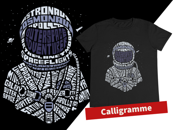 T-shirt Calligramme Astronaute D63